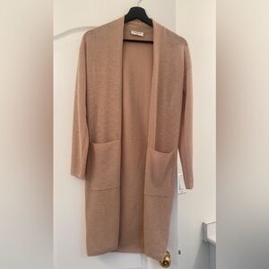 NWOT Babaton Light Tan Open Front Cardigan